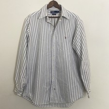 Polo Ralph Lauren Yarmouth Button Down Shirt Mens 15  Blue White Stripe Oxford