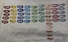 50 multicolor metal snap hair clips 1.25" Heart