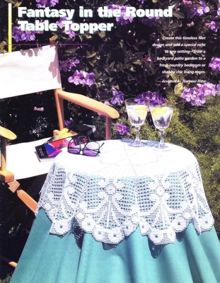 In The Round Filet Table Topper Crochet Pattern Instructions | eBay