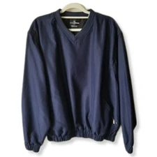 Grand Slam Men Golf Jacket Vest Zip Off Sleeve Convertible Navy Blue L Pullover