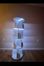 Rotating Bookshelf 360 Display 4 Tier Floor Standing Bookcase Storage Rack