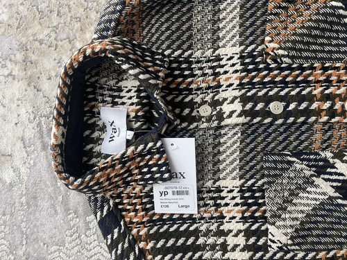 Wax London Whiting Navy And Multicolour Hutton Check Overshirt | Size: Large NEW - Picture 3 of 13
