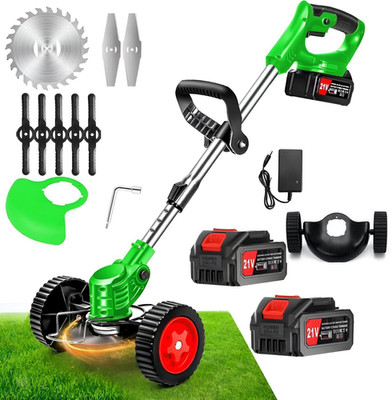 Electric Cordless Grass String Trimmer Lawn Edger Weed Wacker Cutter + 2 Battery