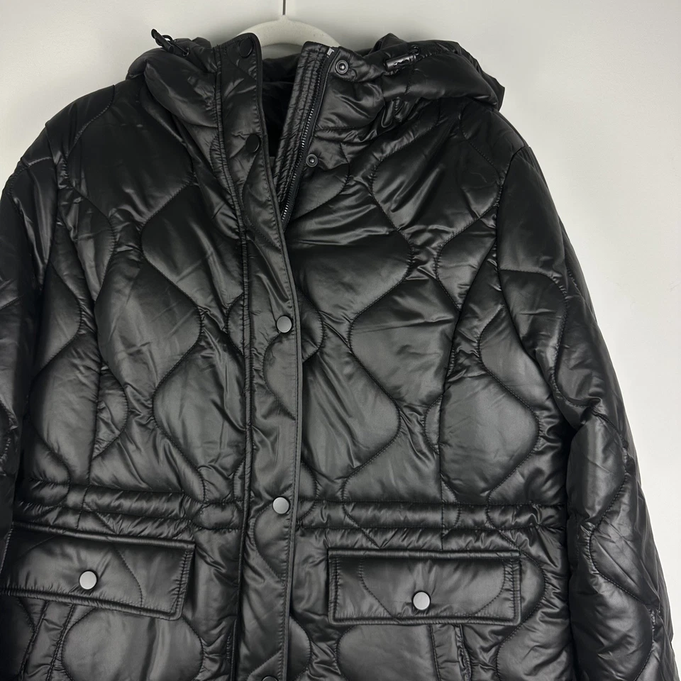 Chaqueta acolchada acolchada negra con cremallera St John's Bay para mujer talla L nueva con etiquetas invierno Foto 3 de 4