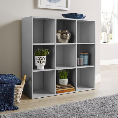 Aufbewahrungswürfel 9 Regal Bücherregal Holz Vitrine Organizer Möbel Grau