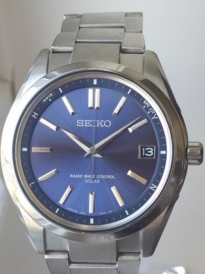 Seiko Brightz SAGZ081 JDM Solar Radio Titanium Blue Dial 39mm   US Seller