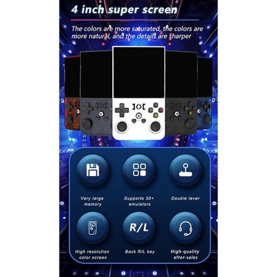 R36MAX Retro Spielekonsole mit 4 Zoll IPS und 6 Stunden Akkulaufzeit