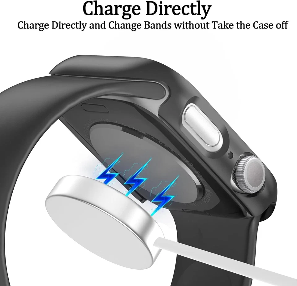 Paquete de 3 fundas para Apple Watch 44 mm SE 2ª generación serie 6/5/4/SE con cristal templado Foto 3 de 4