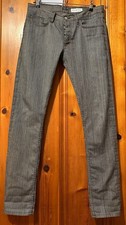 Gustin #239 Italian Hickory Stripe 5 Pocket Jeans 33 Slim USA Made Raw