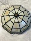 Vintage 8” Spectrum Tiffany Style Stained Glass Ceiling Light Fixture Shade Slag