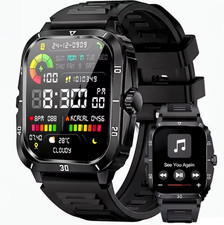    Military Smart Watch Men Call Receive/Dial Rugged Tactical Fitness Tracker