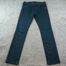 PAIGE LENNOX Mens Jeans 32x33 Slim Fit Straight Teal Blue Stretch Made in USA