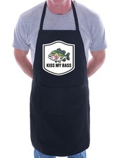 Kiss my Bass Apron Fun Fishing Angling Gift Birthday Present