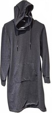 Serra Hooded Charcoal Gray Sweatshirt Dress Medium Streetwear Casual