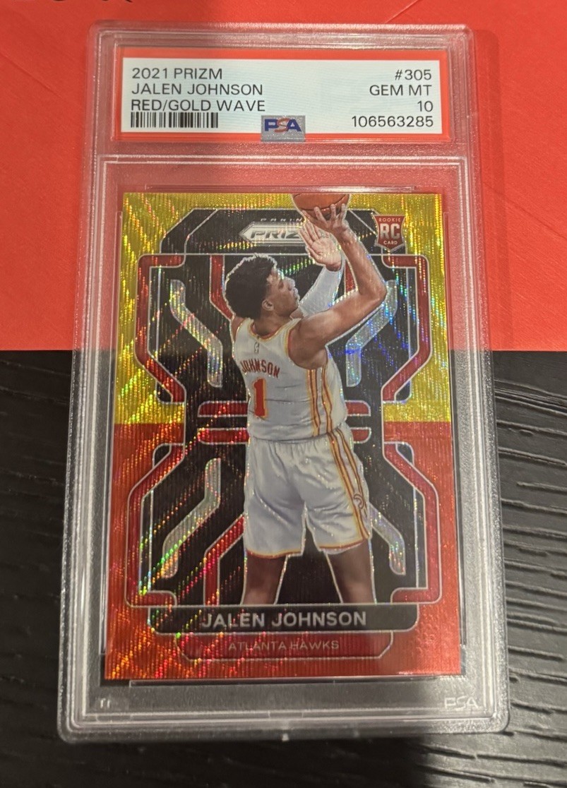 2021-22 Panini Prizm Red & Gold Wave Jalen Johnson #305 PSA 10 GEM MT