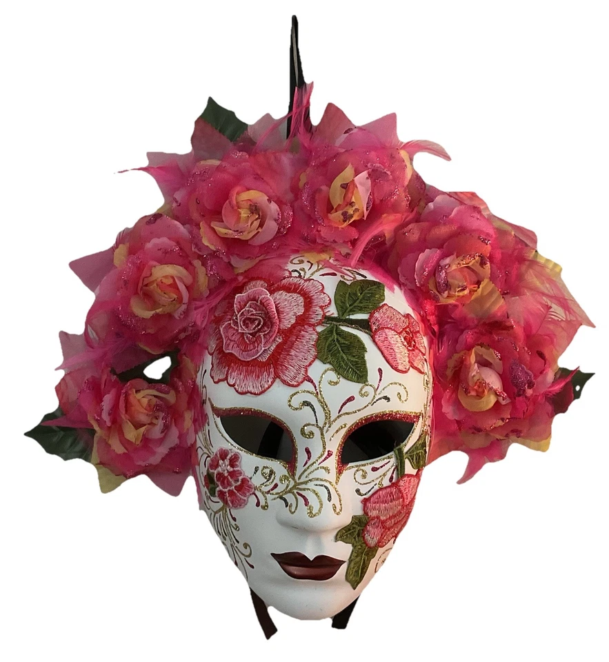 Pink Masquerade Mask, Day Of The Dead Mask. Halloween Mask. - Image 2 of 4