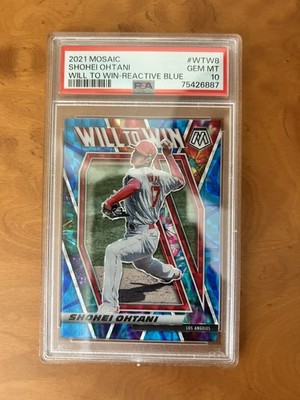 2021 Panini Mosaic Shohei Ohtani Will To Win Reactive BLUE PSA 10  99/99