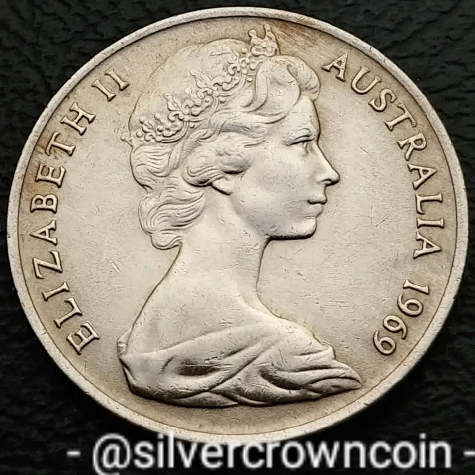 Australia 🇦🇺 10 Cents 1969. KM#65. Ten Pence coin. Lyrebird. Bird. Elizabeth. - Image 2 of 4