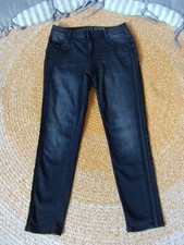 SOCCX Jeans - Gr. 30 - schwarz mit Seitenstreifen - Stretch