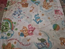 Vintage Care Bears Special Feelings fabric material 64x96" rare sheet style prnt