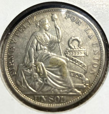 elf Peru 1 Sol 1915 FG Silver World War I  C078