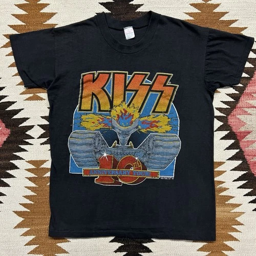 Kiss 10th Anniversary Concert Tour Tshirt Sz M 1980s vintage concert t-shirt, vintage, single stitch, B+ condition