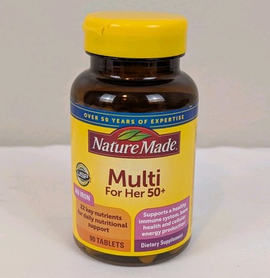 Nature Made Multi for Her 50+ No Iron ( 90 tablets ) 22 key Nutrients EXP:3/2026
