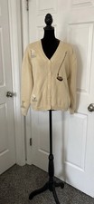 Liz Claiborne Vintage Butter Yellow Cardigan with Golf Embroidery