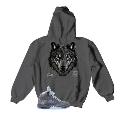 Hoodie To Match Jordan 5 Wolf Grey AJ5 - Fearless Sweatshirt