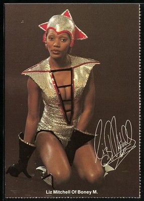 Musikerin, Liz Mitchell von Boney M., Ansichtskarte 