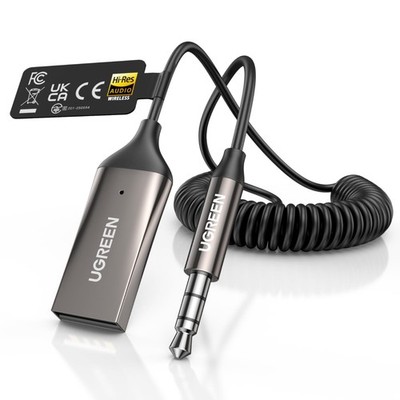 UGREEN Aux to Bluetooth 6.0 Car Adapter with LDAC, 3.5mm Adapter... 