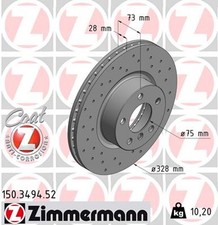 2x Bremsscheibe SPORT Z ZIMMERMANN 150.3494.52 f�r BMW X3 X4 F25 F26 sDrive