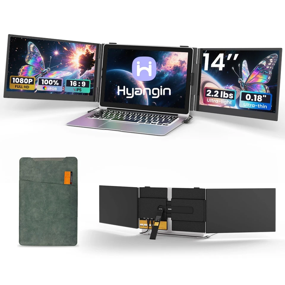 Hyangin S8 Pro  Triple Monitor Portable Laptop Screen Extender Ultra Slim 1080P - Image 2 of 4