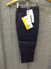 Comfy Casual Vtg NEW Navy Blue Cotton Girls Tapered Leg Narrow Cuff Pants Sz 6X