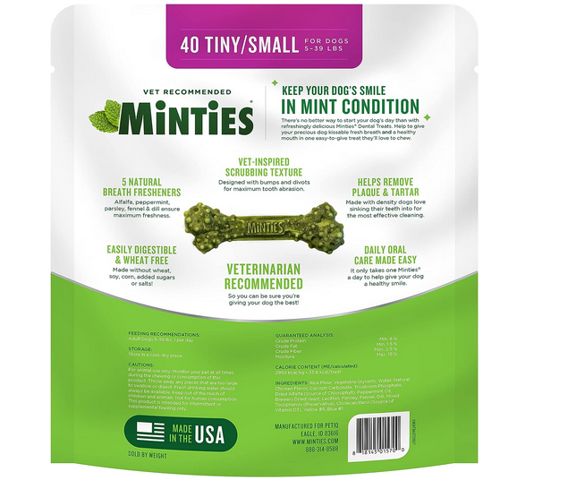 NEW Minties Dental Dog Bone Treats, Maximum Mint (40 ct.) Best Price eBay