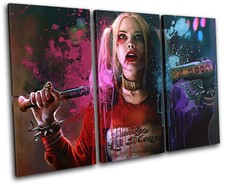 Harley Quinn Suicide Squad Movie Greats TREBLE CANVAS WALL ART Picture Print