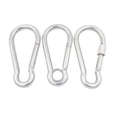 Stainless Steel Locking Carabiner Clip Snap Hook Spring Loaded Steel Karabiner