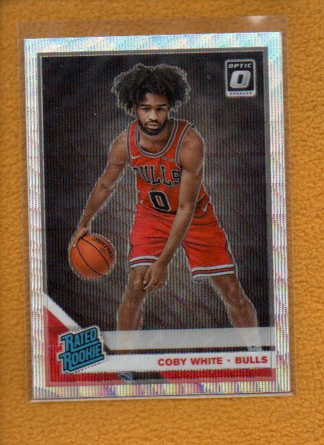 Coby White 2019-20 Donruss Optic Rated Rookie Silver Wave Prizm RC #180