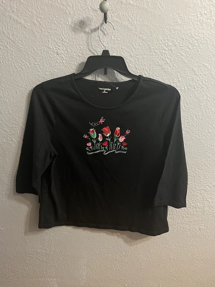 Camisa corta Breckinridge negra para mujer talla XL Foto 2 de 4