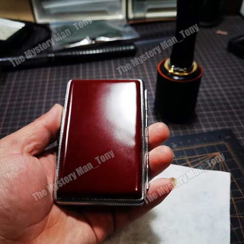 Handgefertigtes Cordovan Pferd Hintern Leder Cover Zigarettenetui Box für 100er Zigarette - Bild 4 von 9