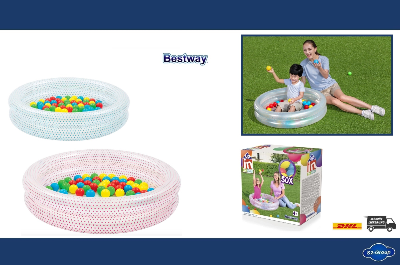 Bestway 51141 Juguetes De Piscina De Bolas/Piscina Infantil 91 X 20 Cm Con Spielbällen