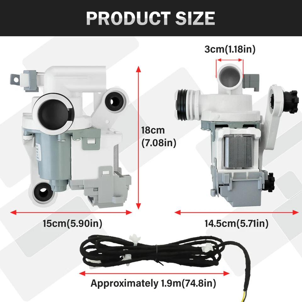 ✅REEMPLAZO PARA Bomba de Drenaje Lavadora Samsung DC97-19289F PX3516-01 DRENAJE 120V 60Hz Foto 4 de 4