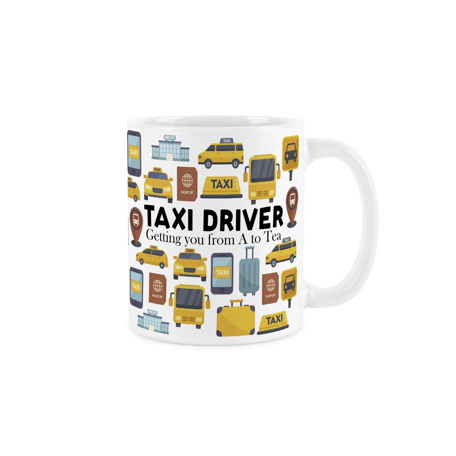 Taxi Driver Mug - Humourous Cab Driver Trades Novelty Gift White Ceramic Cup