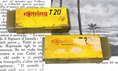 Lot of 2 Vintage Rotring T20 Erasers for Architecture Students, Argentina