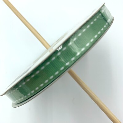 Stampin' Up! 15 Yard Spool 3/8'' Wide Double Stitched Ribbon Wild Wasabi 109058