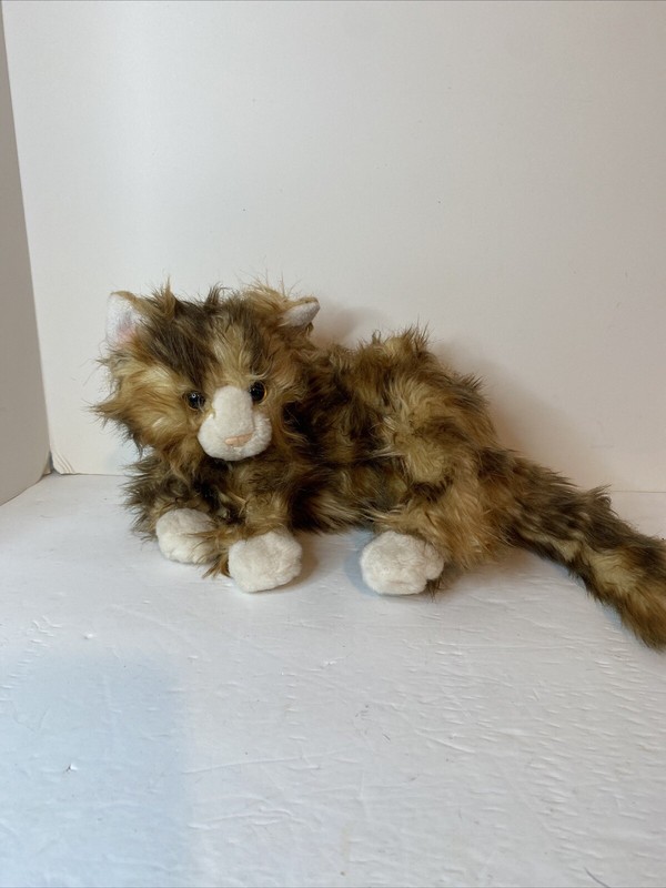 Ty Classic JUMBLES Tabby Cat 12” Plush Kitten Brown White Stuffed Animal 2004