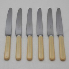 BONE EFFECT Handlle JOSEPH RODGERS Silver Service Cutlery Six Dessert Knives