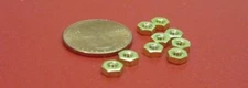 Metric Hex Nut, Brass, DIN 934, RH,  M2.5 x 0.45 mm x 2mm Height, 200 Pcs