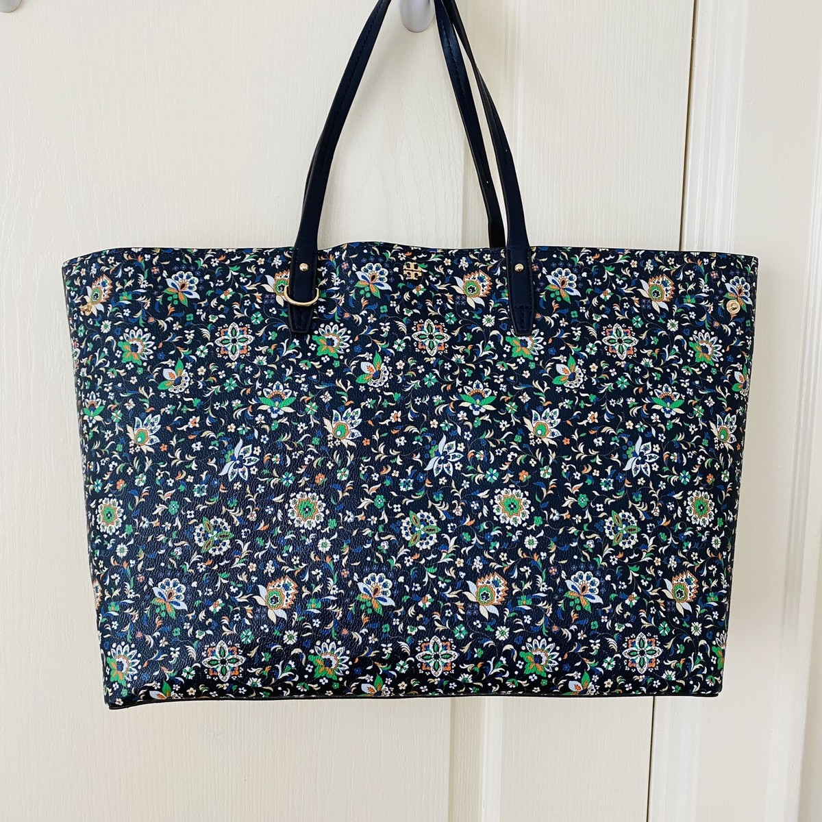 Tory Burch Kerrington Floral Print Coated Canvas/Leather