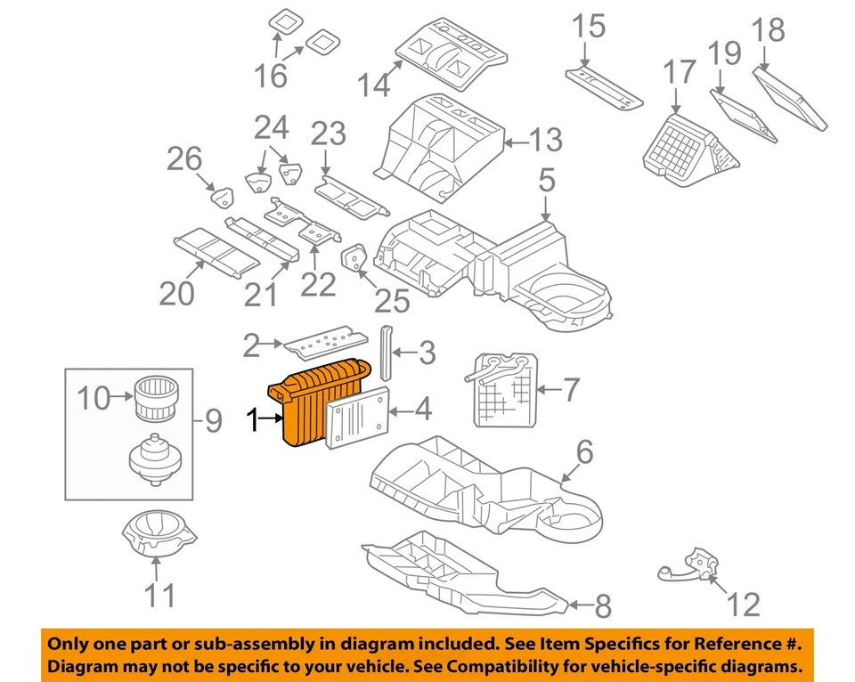 Núcleo evaporador de aire acondicionado usado se adapta a: Chevrolet Trailblazer 2006 grado A Foto 3 de 4